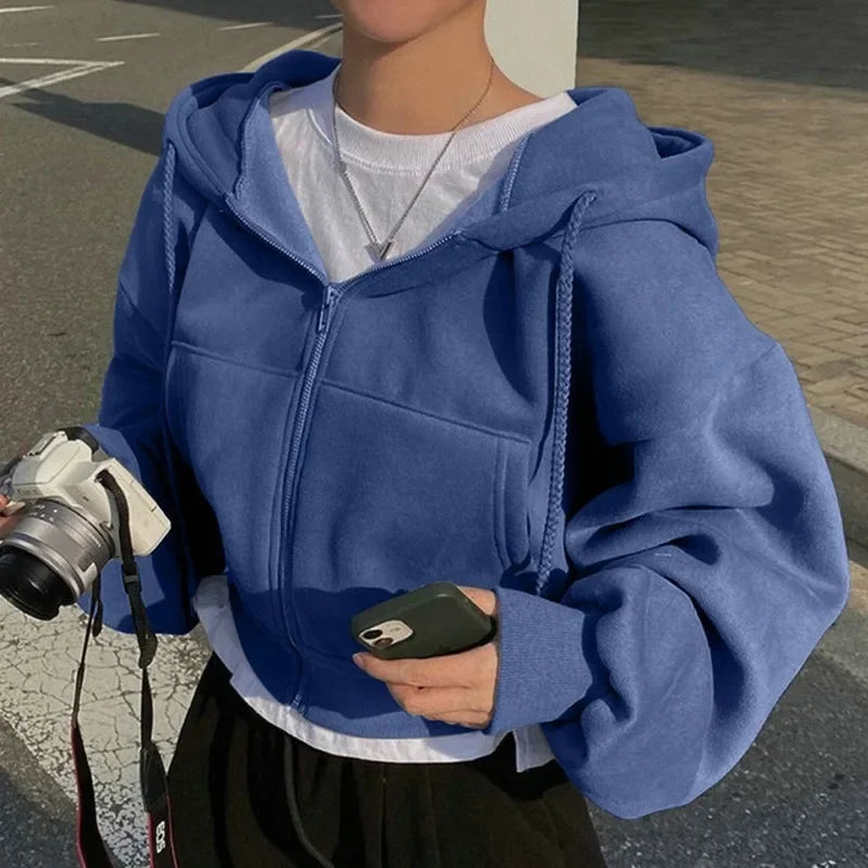 Stylowy Cropped Hoodie z Futerkiem™