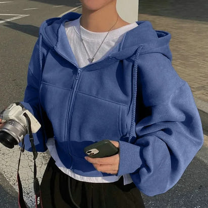 Stylowy Cropped Hoodie z Futerkiem™