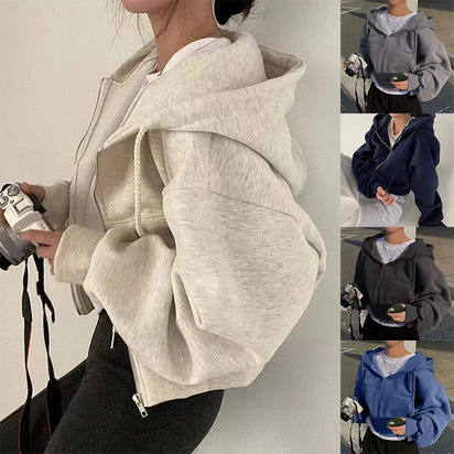 Stylowy Cropped Hoodie z Futerkiem™